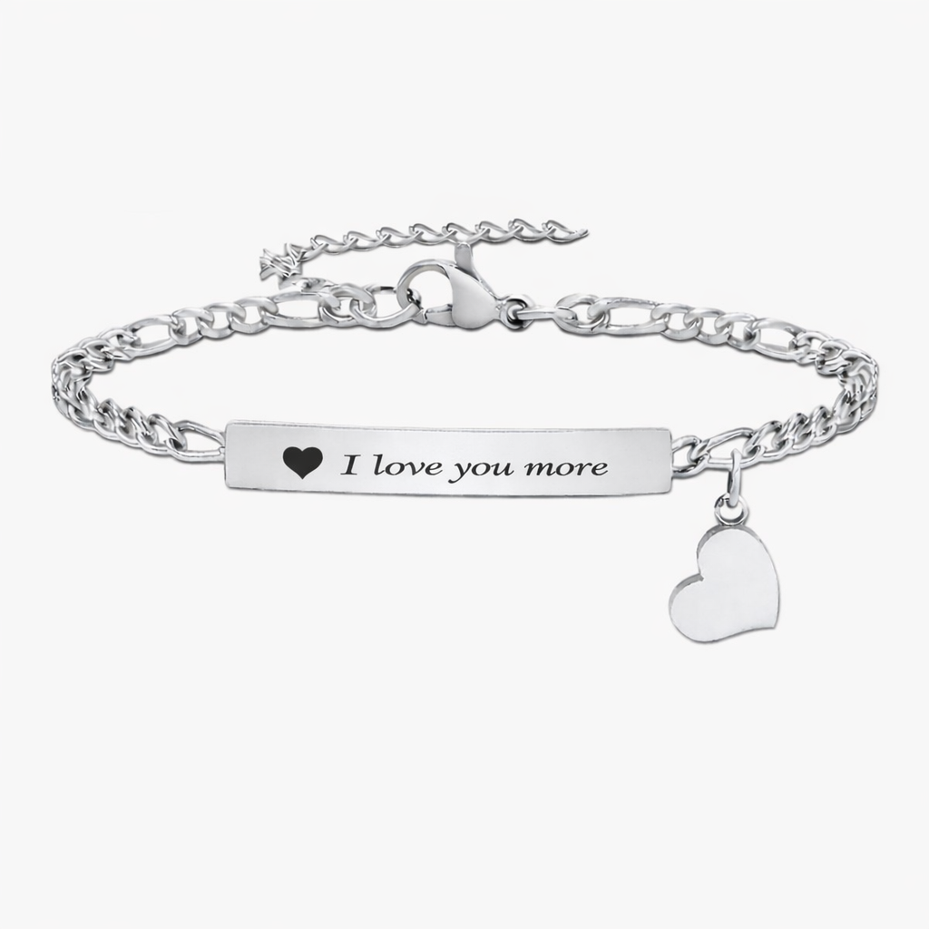 Bracelet Couple Personnalisé avec Prénom & Cœur