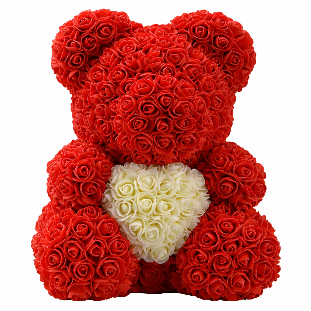 Ours en Roses avec Cœur – Un geste qui ne s’oublie pas