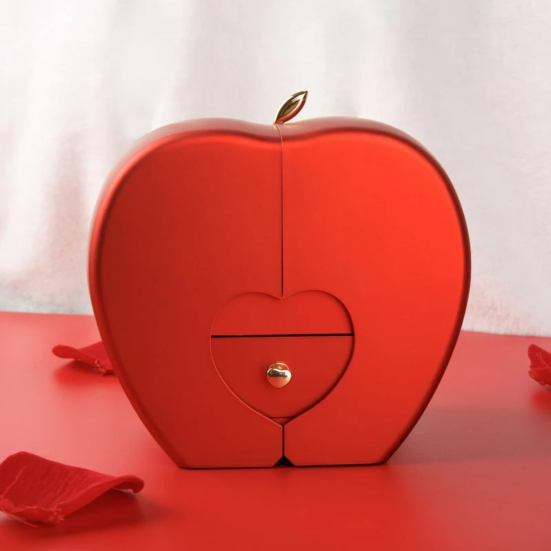 Coffret Rose Éternelle en Pomme – Message personnalisé & Collier