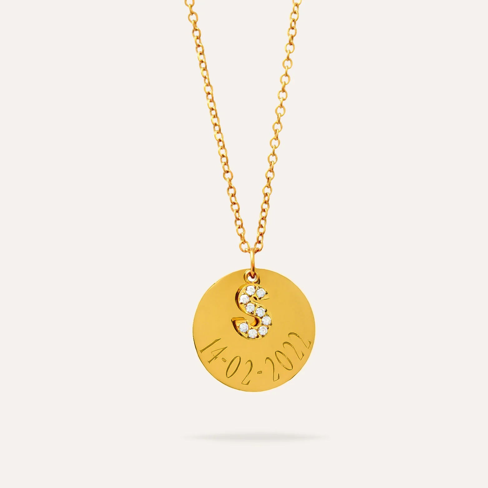 Collier Médaille Gravée Personnalisée – Prénom, Initiale ou Date