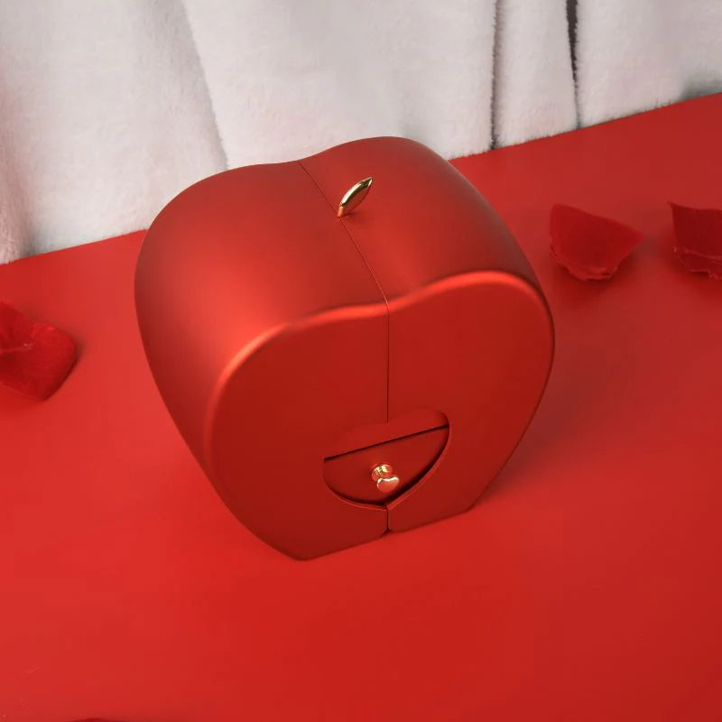 Coffret Rose Éternelle en Pomme – Message personnalisé & Collier